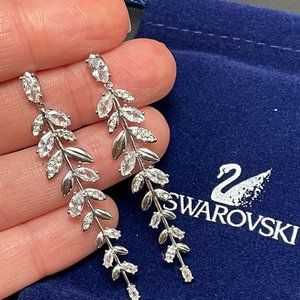 Authentic Swarovski Mayfly drop earrings with white crystals
